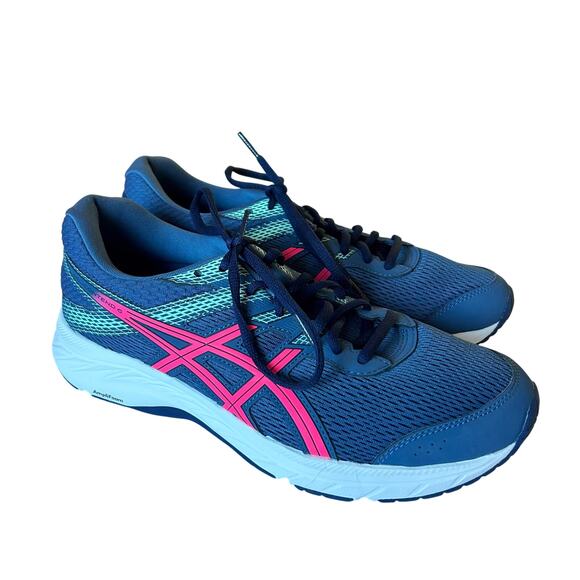 Asics Womens Size 10 Grand Shark Blue/Pink Glo Gel-Contend 6 Sneakers Running - Picture 1 of 6